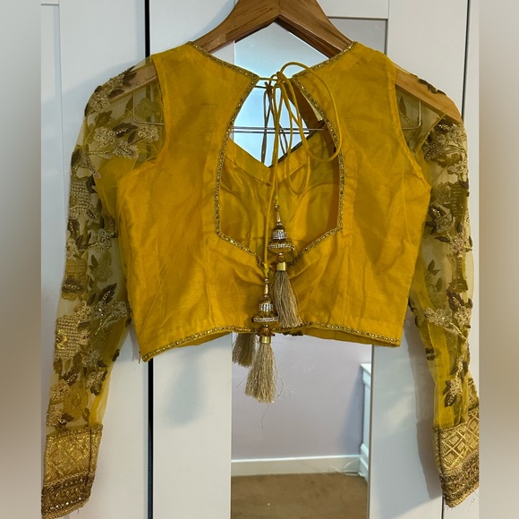 Yellow and Gold Indian Lengha - Picture 6 of 9